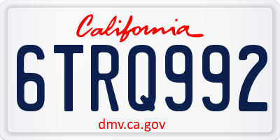 CA license plate 6TRQ992