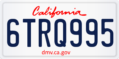 CA license plate 6TRQ995