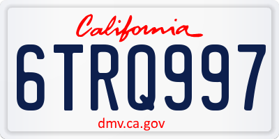 CA license plate 6TRQ997