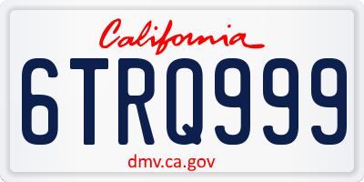 CA license plate 6TRQ999