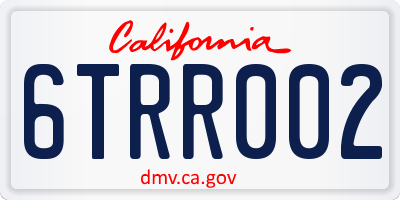 CA license plate 6TRR002