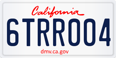 CA license plate 6TRR004