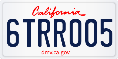 CA license plate 6TRR005