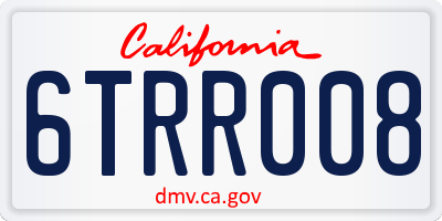 CA license plate 6TRR008