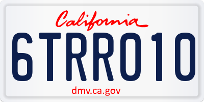 CA license plate 6TRR010