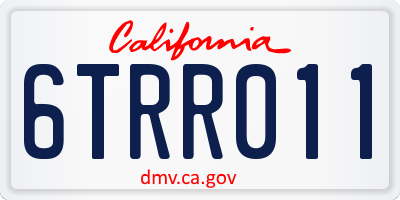 CA license plate 6TRR011