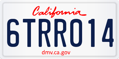 CA license plate 6TRR014