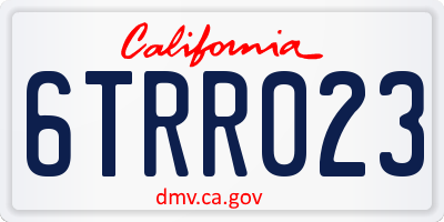 CA license plate 6TRR023