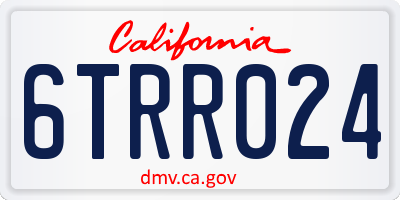 CA license plate 6TRR024