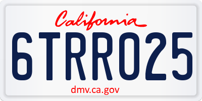 CA license plate 6TRR025