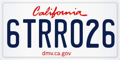 CA license plate 6TRR026