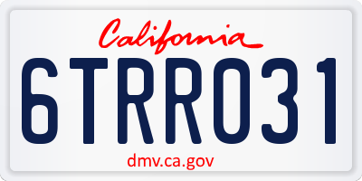 CA license plate 6TRR031