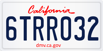 CA license plate 6TRR032