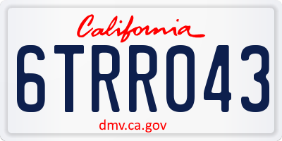CA license plate 6TRR043