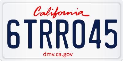 CA license plate 6TRR045