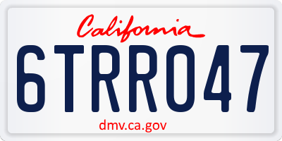 CA license plate 6TRR047