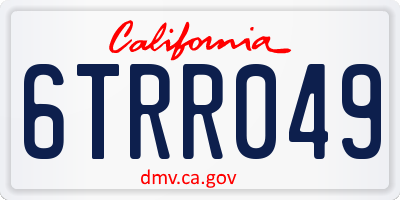 CA license plate 6TRR049