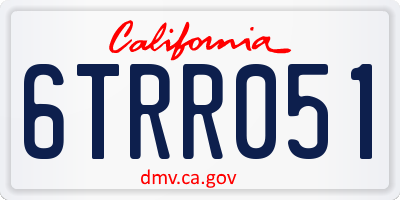 CA license plate 6TRR051