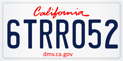 CA license plate 6TRR052
