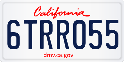 CA license plate 6TRR055