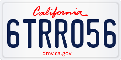 CA license plate 6TRR056