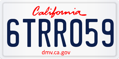 CA license plate 6TRR059
