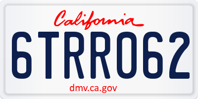 CA license plate 6TRR062