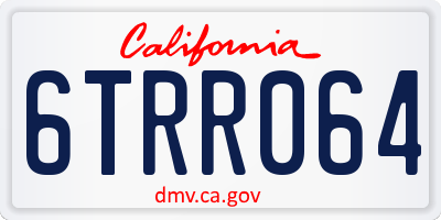 CA license plate 6TRR064