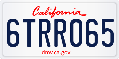 CA license plate 6TRR065