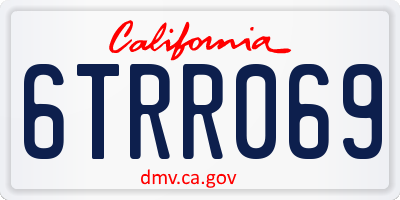 CA license plate 6TRR069