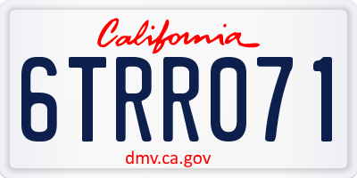 CA license plate 6TRR071