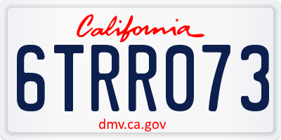 CA license plate 6TRR073