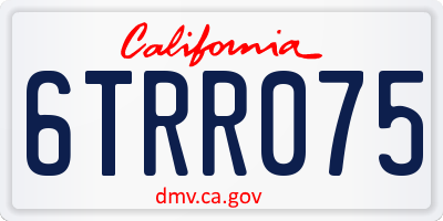 CA license plate 6TRR075