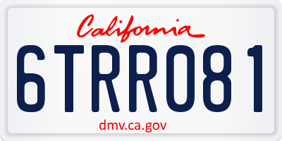 CA license plate 6TRR081