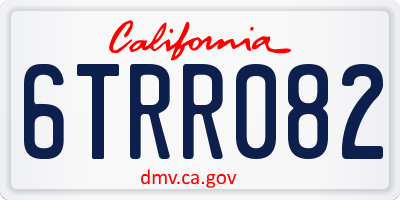 CA license plate 6TRR082