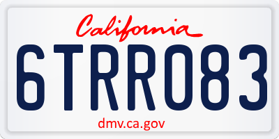 CA license plate 6TRR083
