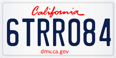 CA license plate 6TRR084