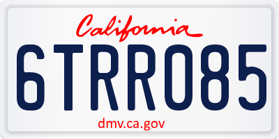 CA license plate 6TRR085
