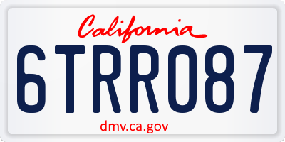 CA license plate 6TRR087