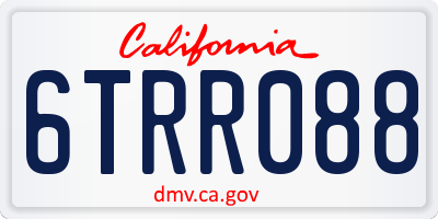 CA license plate 6TRR088