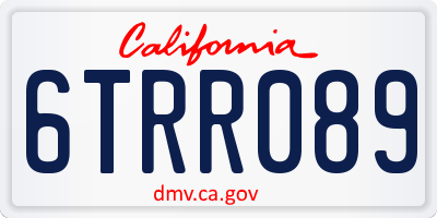 CA license plate 6TRR089
