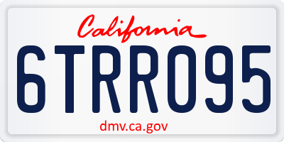 CA license plate 6TRR095