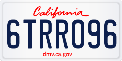 CA license plate 6TRR096