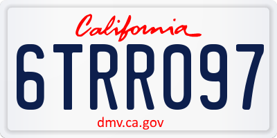 CA license plate 6TRR097