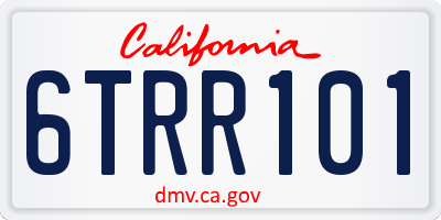 CA license plate 6TRR101