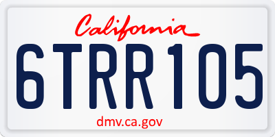 CA license plate 6TRR105