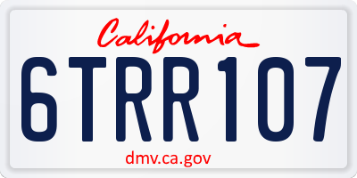 CA license plate 6TRR107