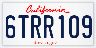 CA license plate 6TRR109