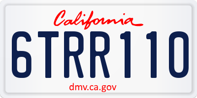 CA license plate 6TRR110