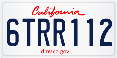 CA license plate 6TRR112